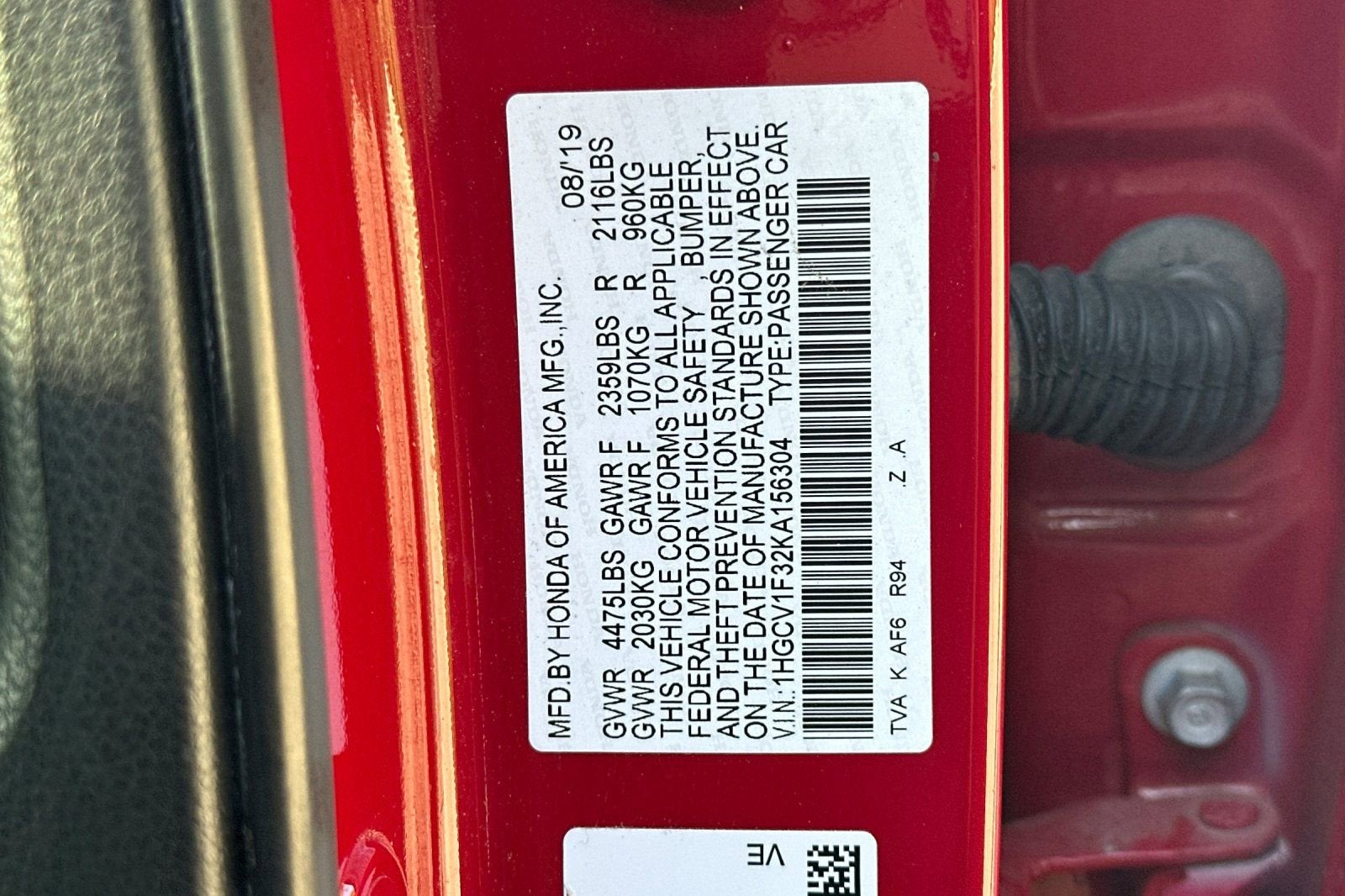 2019 Honda Accord Sedan Sport 1.5T