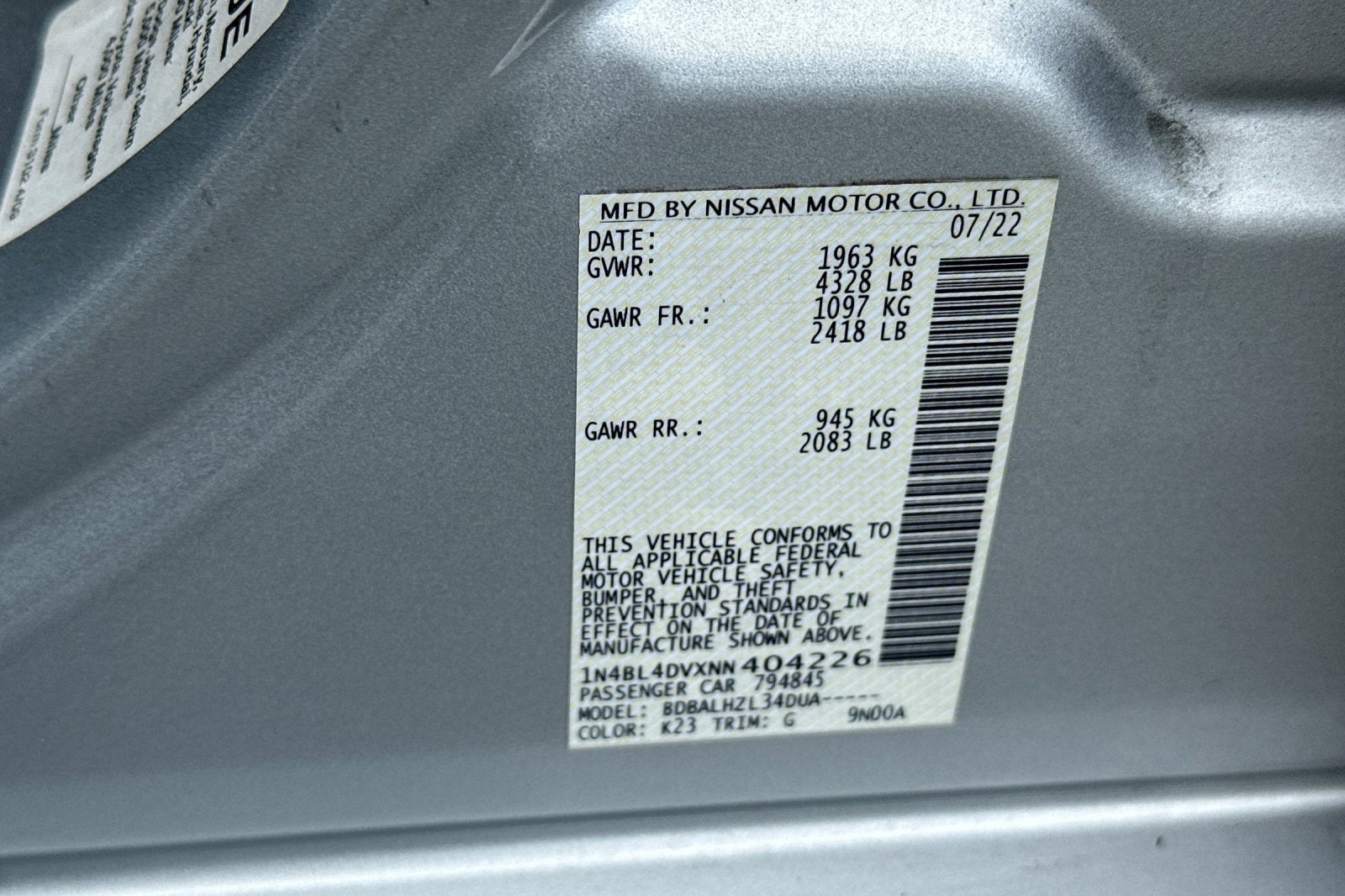 2022 Nissan Altima 2.5 SV