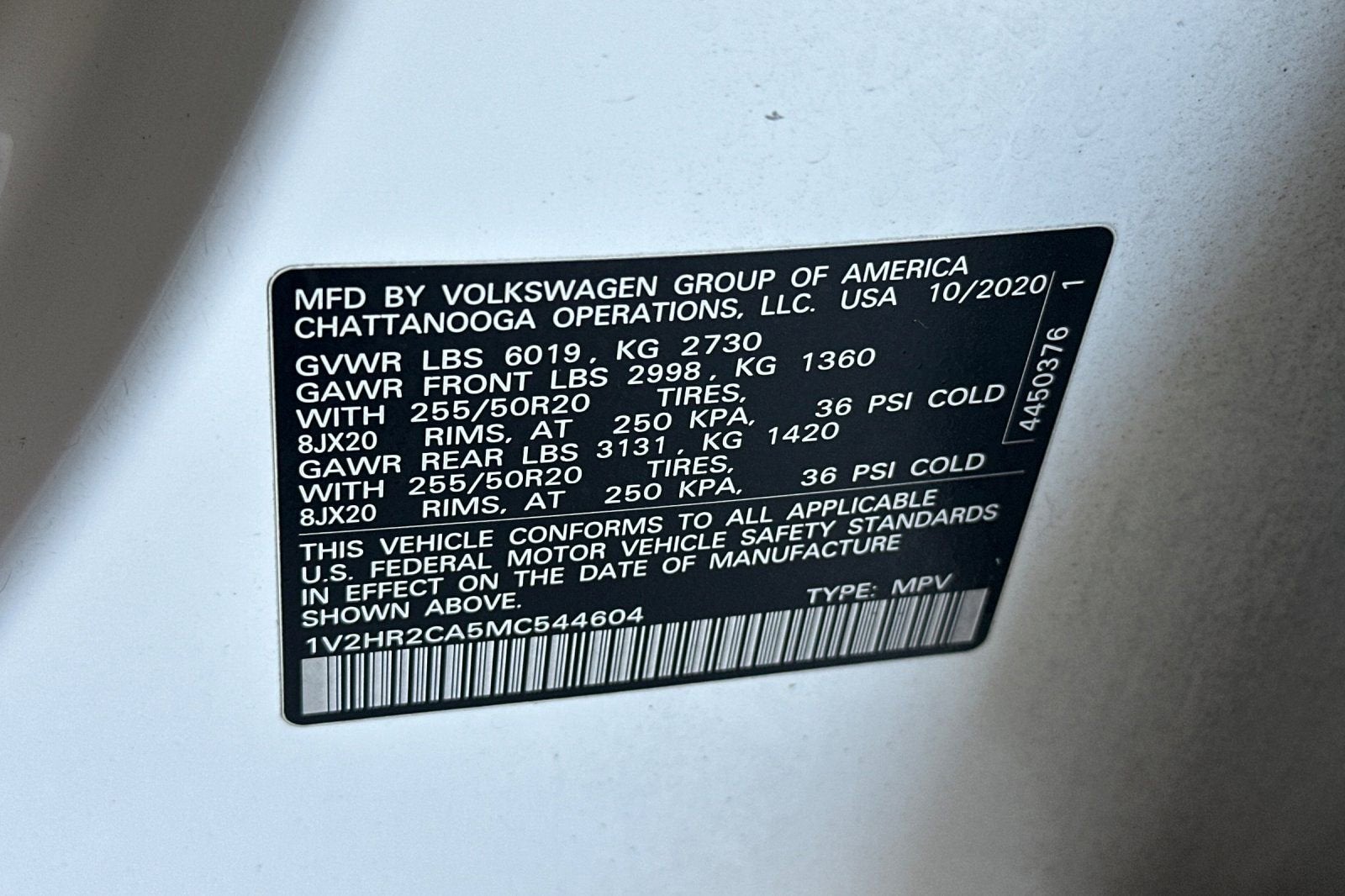 2021 Volkswagen Atlas 3.6L V6 SE w/Technology