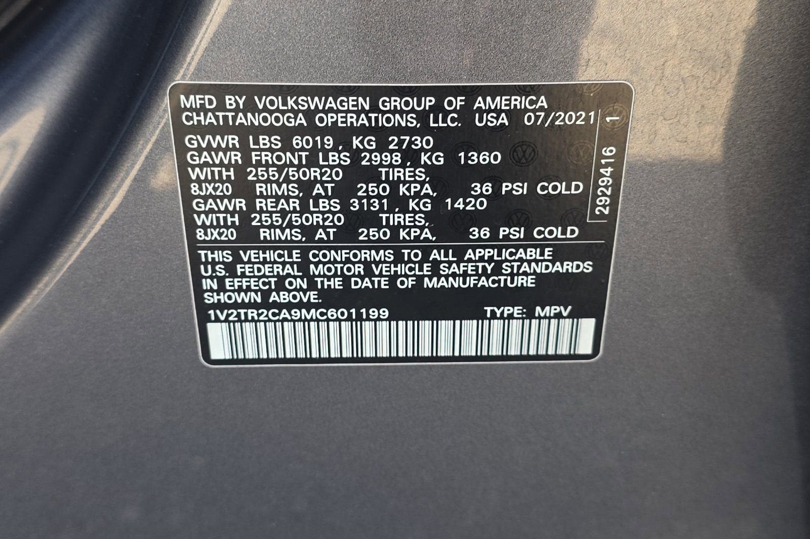 2021 Volkswagen Atlas 3.6L V6 SEL Premium