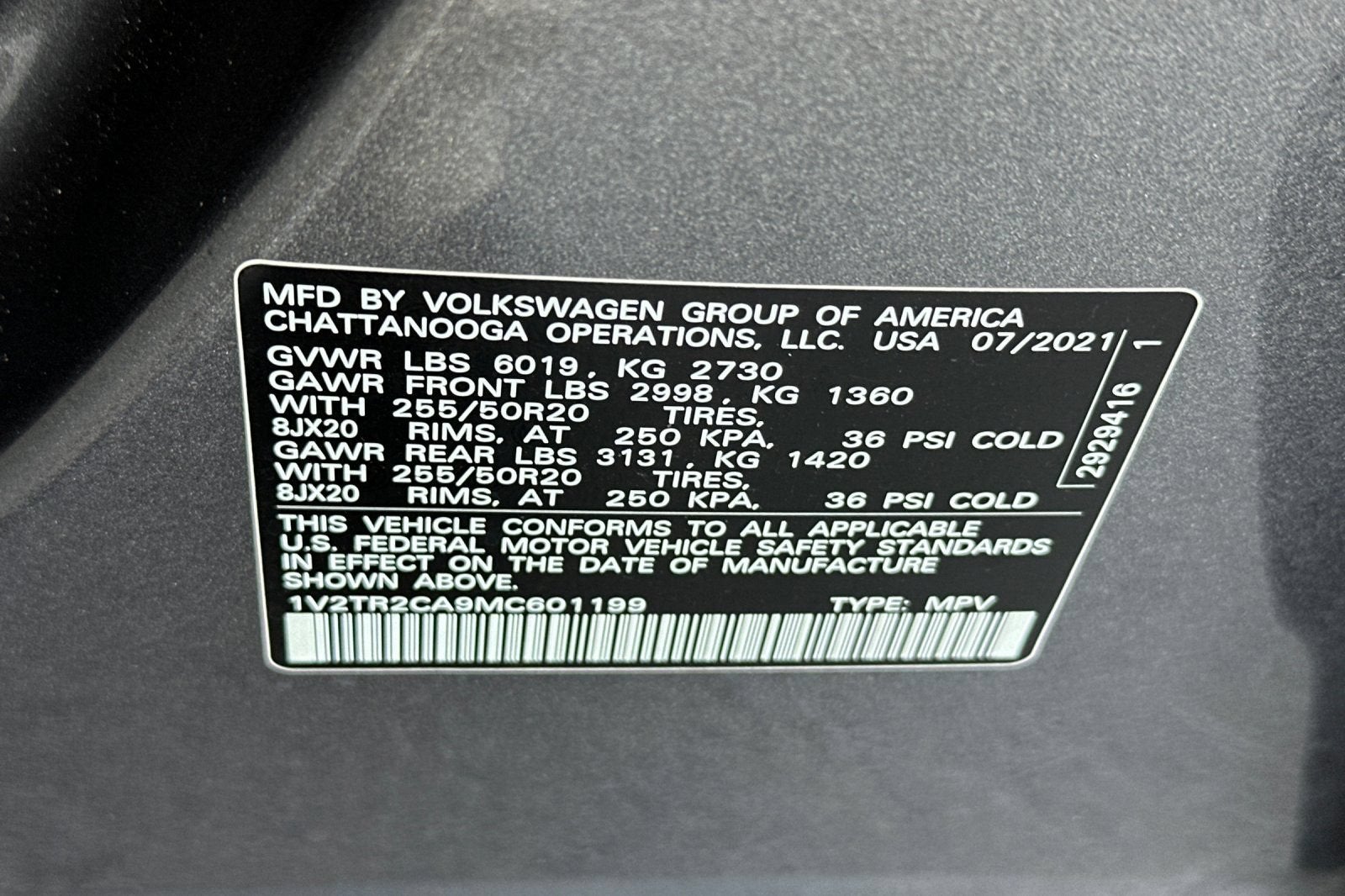 2021 Volkswagen Atlas 3.6L V6 SEL Premium