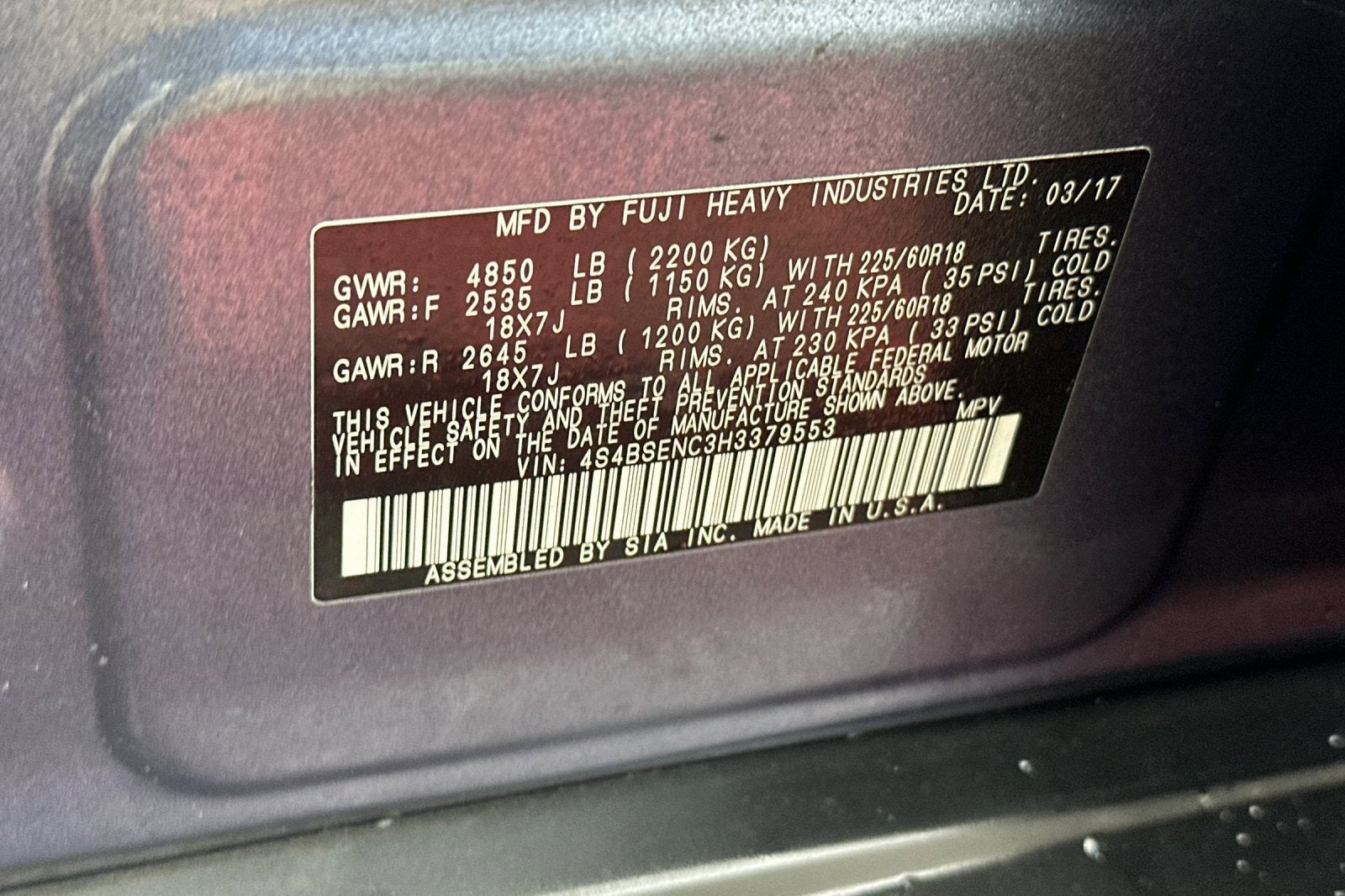 2017 Subaru Outback Limited