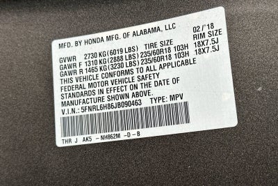 2018 Honda Odyssey Touring