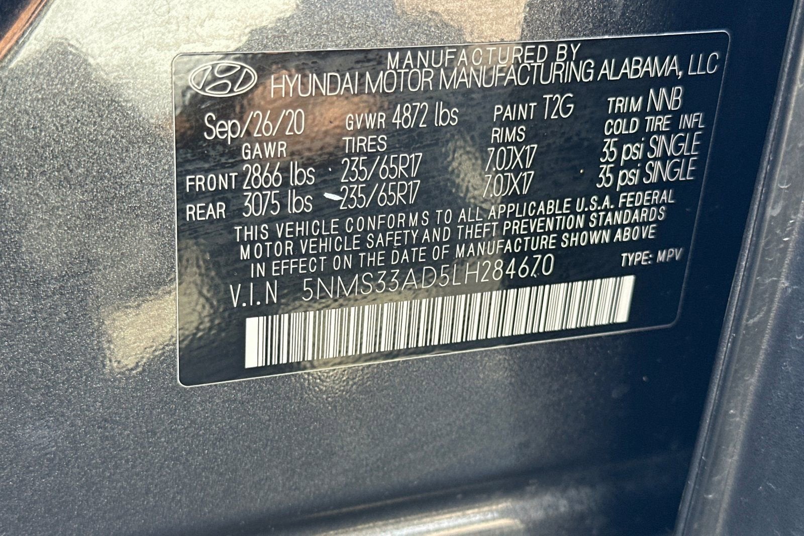 2020 Hyundai Santa Fe SEL w/SULEV