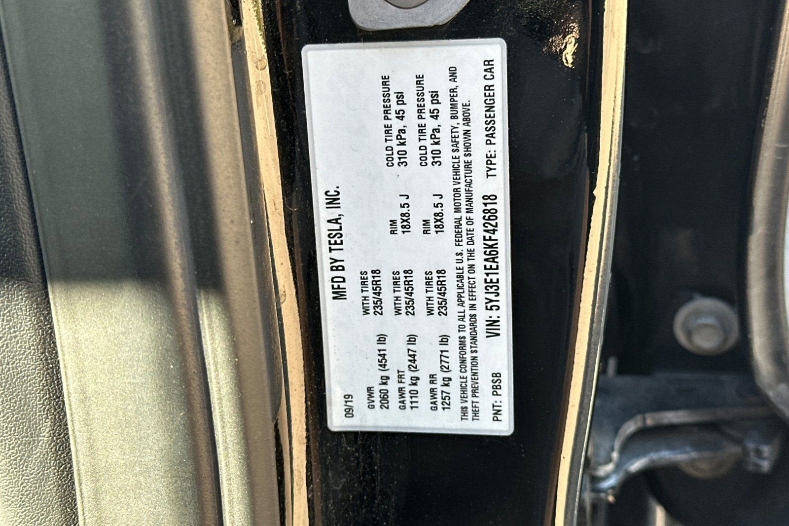 2019 Tesla Model 3 Mid Range