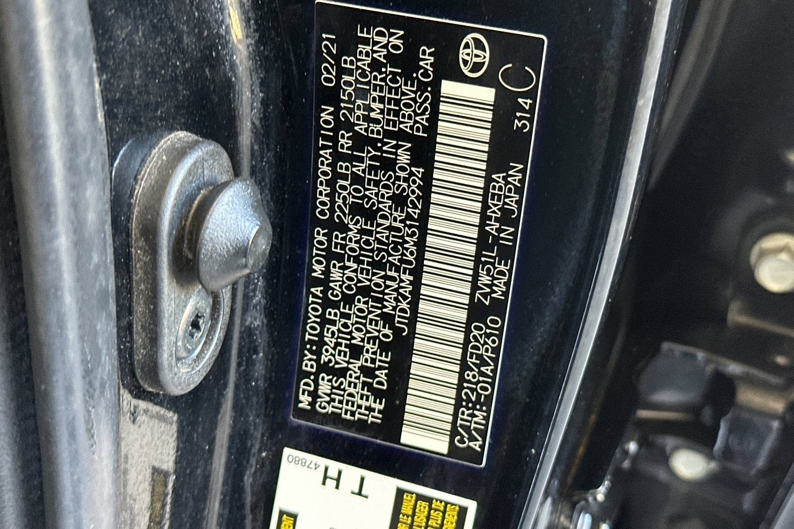 2021 Toyota Prius L Eco