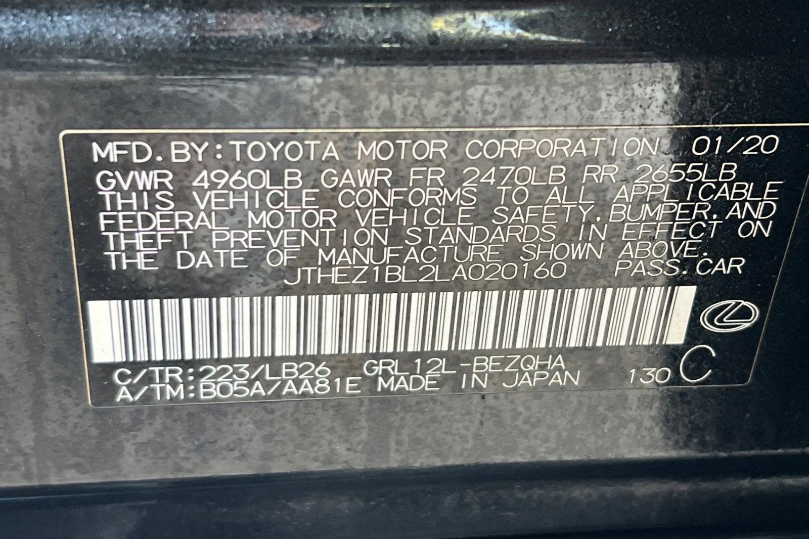 2020 Lexus GS GS 350 F SPORT