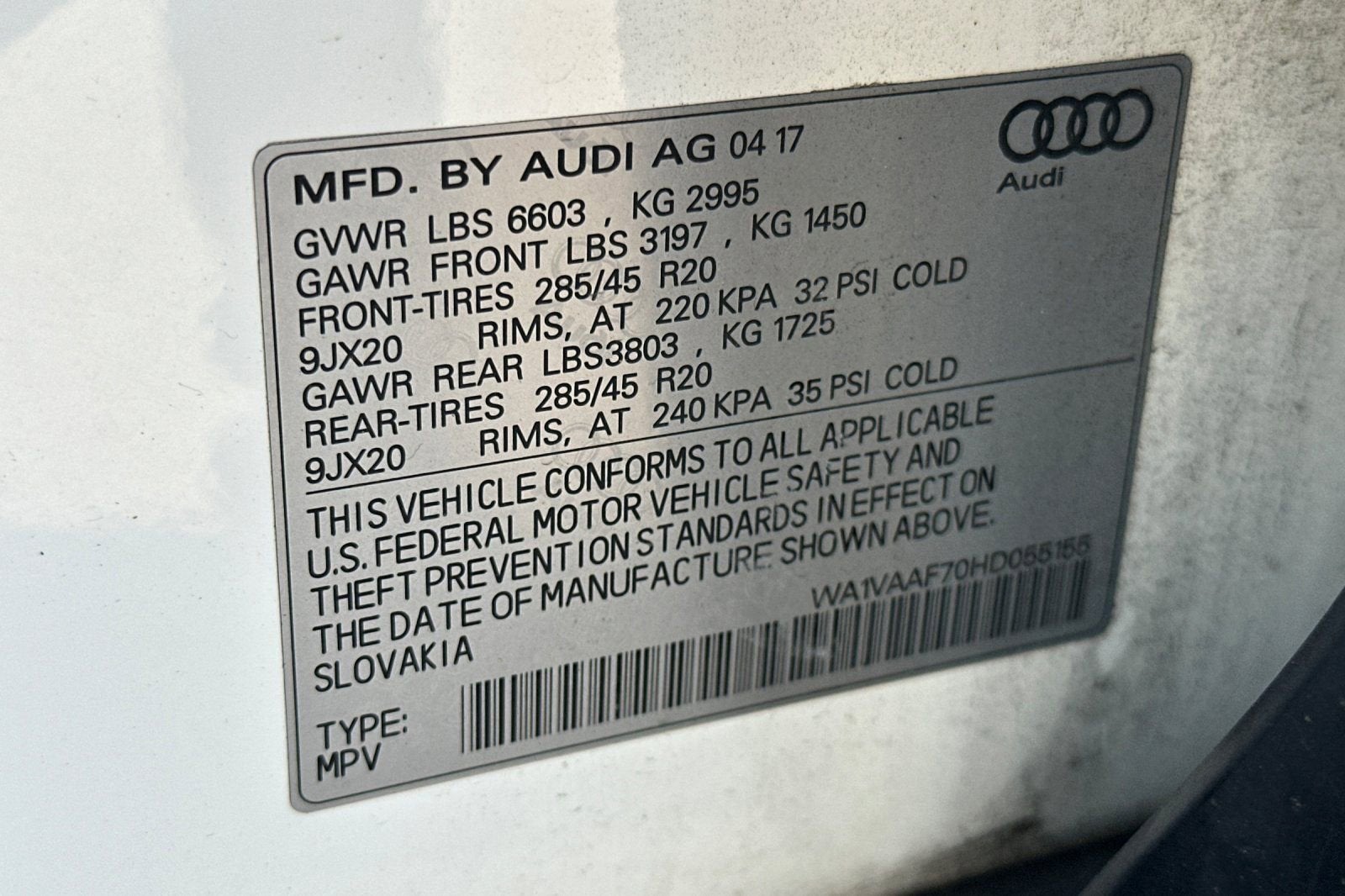 2017 Audi Q7 Prestige